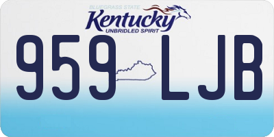 KY license plate 959LJB