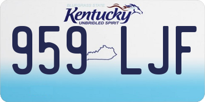 KY license plate 959LJF