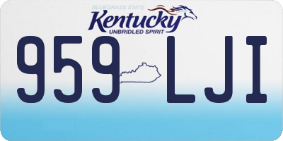 KY license plate 959LJI