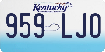 KY license plate 959LJO