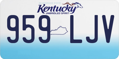 KY license plate 959LJV
