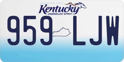 KY license plate 959LJW