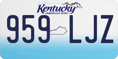 KY license plate 959LJZ