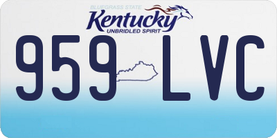 KY license plate 959LVC