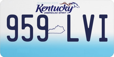 KY license plate 959LVI