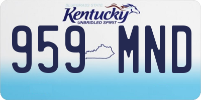 KY license plate 959MND
