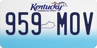 KY license plate 959MOV