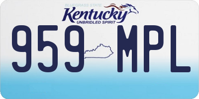 KY license plate 959MPL