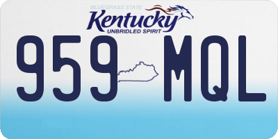 KY license plate 959MQL