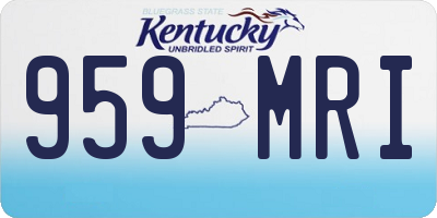 KY license plate 959MRI
