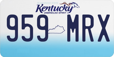 KY license plate 959MRX