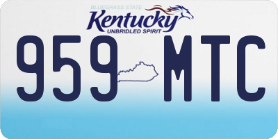 KY license plate 959MTC