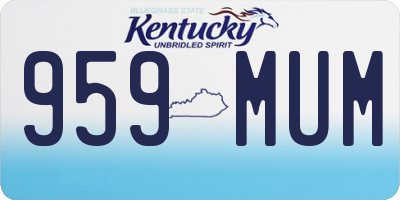 KY license plate 959MUM
