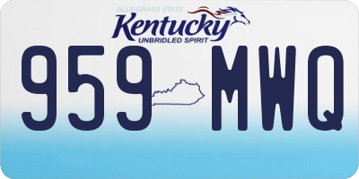 KY license plate 959MWQ