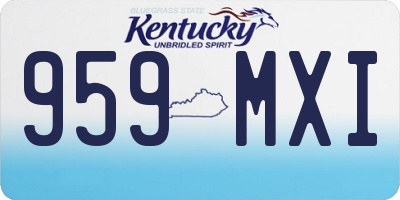KY license plate 959MXI