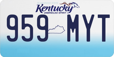 KY license plate 959MYT