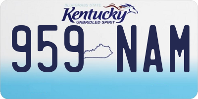 KY license plate 959NAM