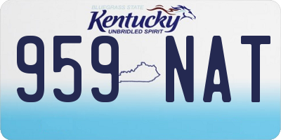 KY license plate 959NAT