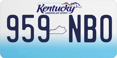 KY license plate 959NBO