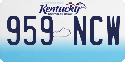 KY license plate 959NCW