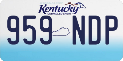 KY license plate 959NDP