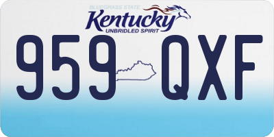KY license plate 959QXF