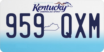 KY license plate 959QXM