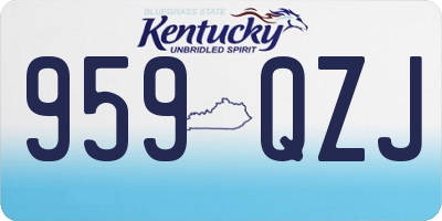 KY license plate 959QZJ