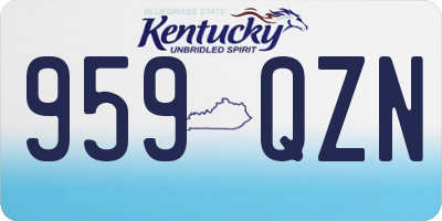 KY license plate 959QZN