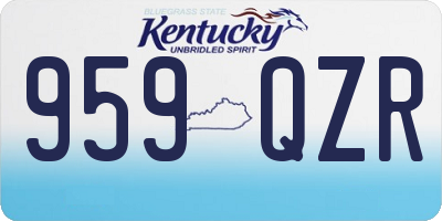 KY license plate 959QZR