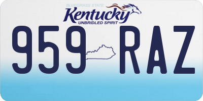 KY license plate 959RAZ