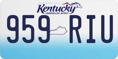 KY license plate 959RIU