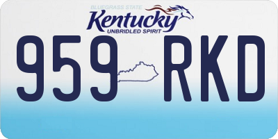 KY license plate 959RKD