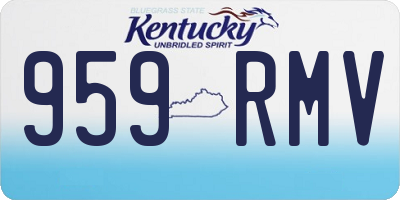 KY license plate 959RMV