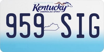 KY license plate 959SIG