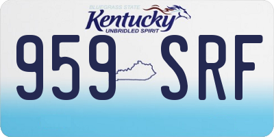 KY license plate 959SRF
