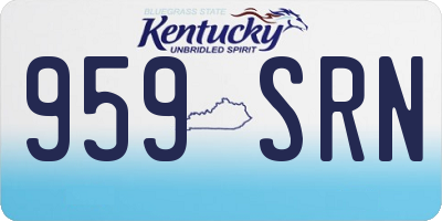 KY license plate 959SRN
