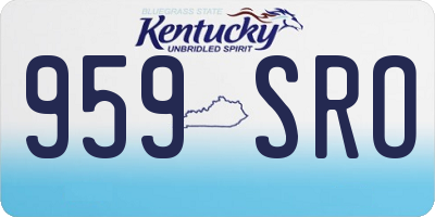KY license plate 959SRO
