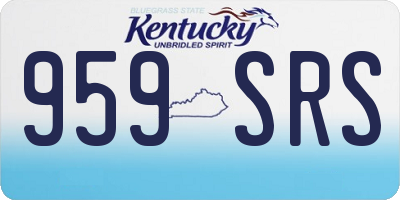 KY license plate 959SRS