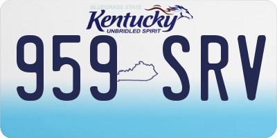 KY license plate 959SRV