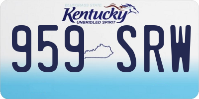 KY license plate 959SRW