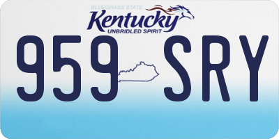 KY license plate 959SRY