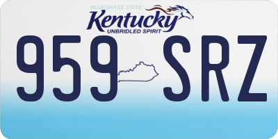 KY license plate 959SRZ