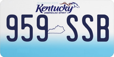 KY license plate 959SSB