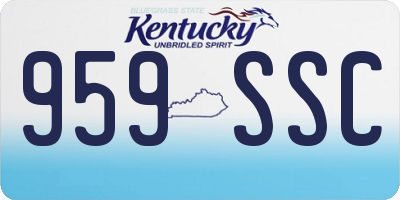 KY license plate 959SSC