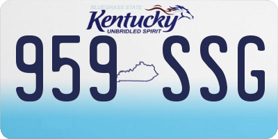 KY license plate 959SSG