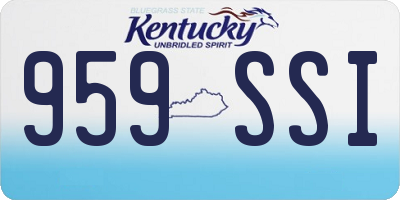 KY license plate 959SSI