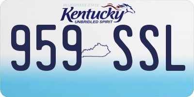 KY license plate 959SSL