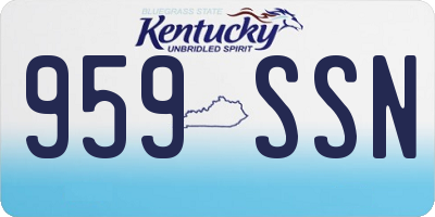 KY license plate 959SSN