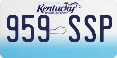 KY license plate 959SSP